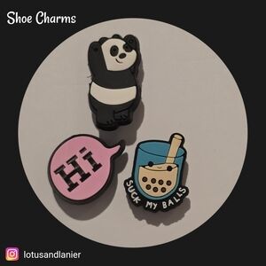 Shoe Charms Hi, Suck My Boba Balls Set Of 3